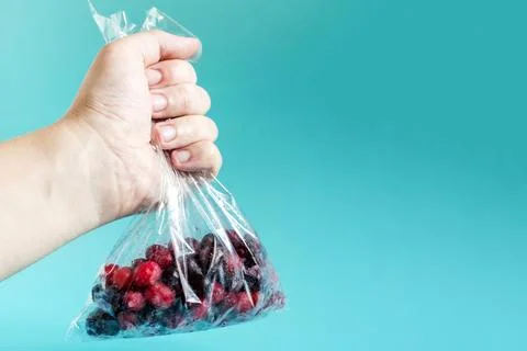 The concept of using quick-frozen products. Stock Photos