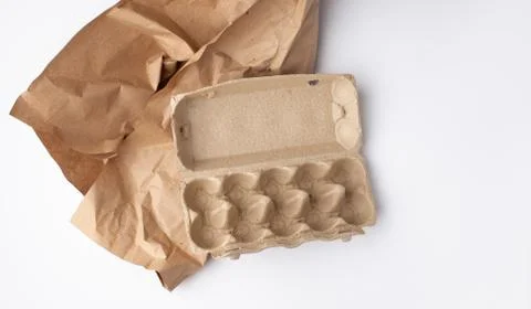 Concept of using recycled cardboard for packaging Stock Photos