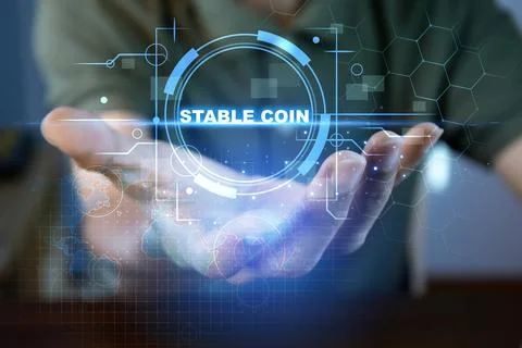 The concept of using stablecoins in the financial system Stock Photos