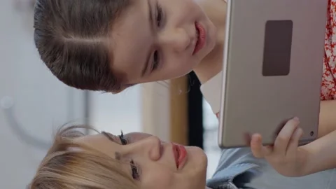 The concept of using technology in parental control of children. Stock Footage 152050524