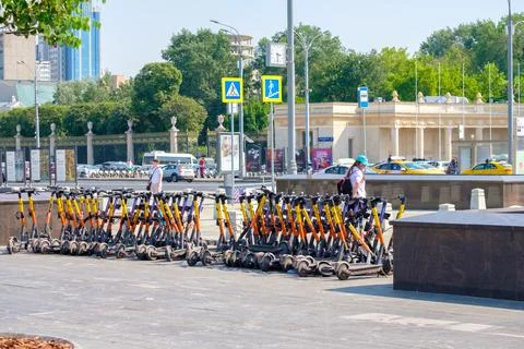 The concept of using zero-emission vehicles. Stock Photos