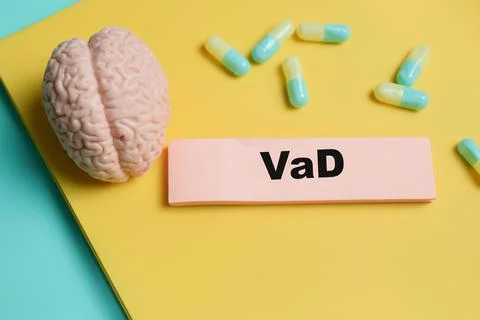 Concept of VaD - Ventricular Assist Device write on sticky notes Stock Photos