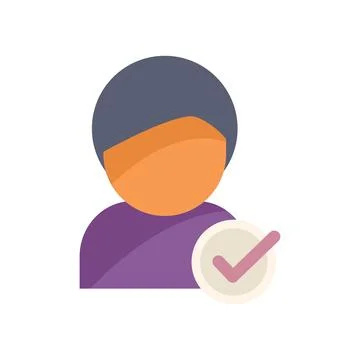 Concept of validation with a person and a checkmark Stock Illustration