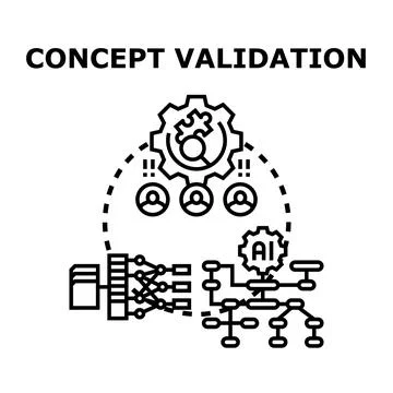 Concept validation process with artificial intelligence and data 库存插图