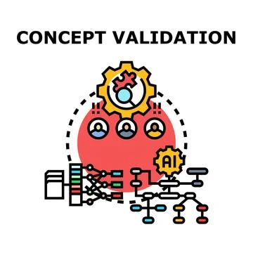 Concept validation process with artificial intelligence and data Stock Illustration