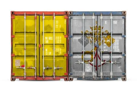 The concept of Vatican export-import and national delivery of goods. Close-up Stock Photos