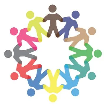 Concept vector graphic- colorful school children icons ( signs ) as ring. The Stock Illustration