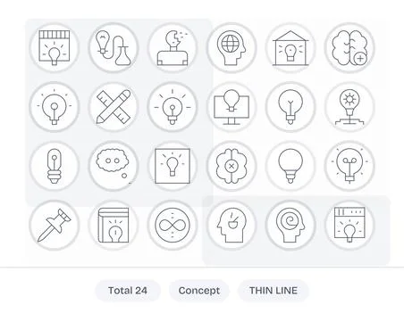 Concept Vector Icon Repository containing 24 Thin Line Retina Ready Detail .. 스톡 일러스트