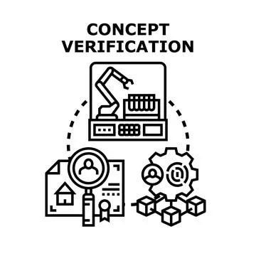 Concept verification process for business development Stockillustratie
