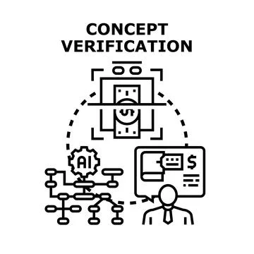 Concept verification process using artificial intelligence and data 库存插图