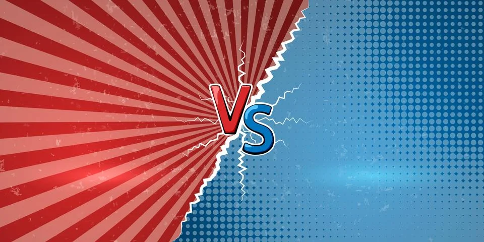 Concept of versus in retro comics style. Stock Illustration