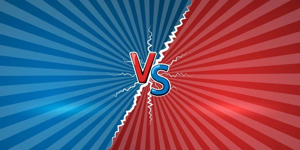 Concept of versus. Template of design for against, confrontation, competition Stock Illustration