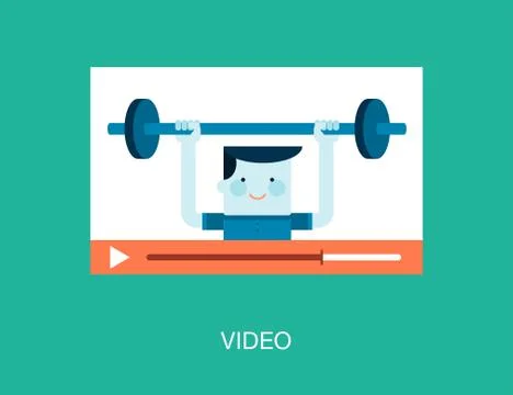 Concept of a video being played in a player, vector illustration Illustrazione stock