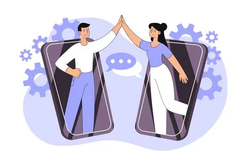 Concept of video call Stock Illustration