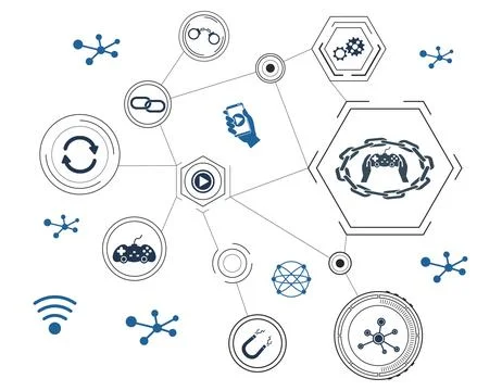 Concept of video game addiction Stock Illustration