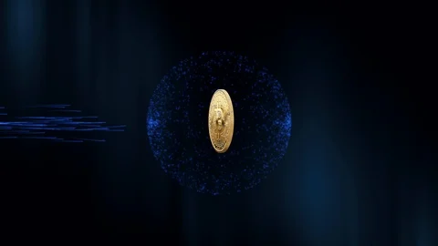 Concept of virtual currency and mining. computer 3d animation of bitcoin and Stock Footage 90911616