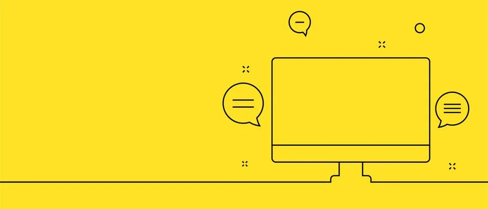 Concept of virtual messaging on computer screen, online call. Vector 库存插图
