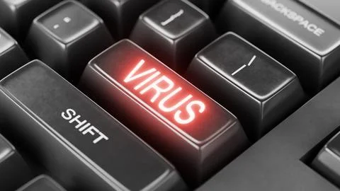 The concept of a virus attack on information systems. Distribution of malware. イラスト素材