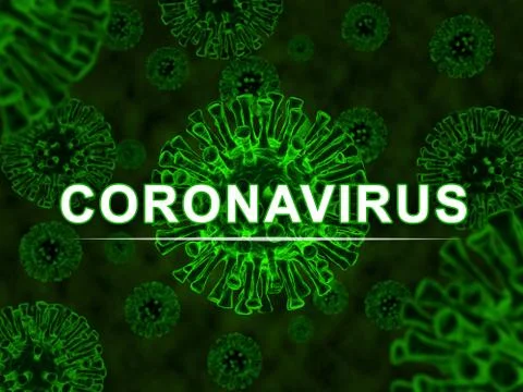 Concept of virus covid 19 with title word CORONAVIRUS Stock Illustration