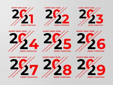 Concept for vision year 2021-2029 on background. Illustrazione stock