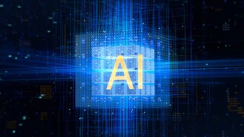 The Concept of: Visualization of Artificial Intelligence Functioning. Stock Footage 90449399