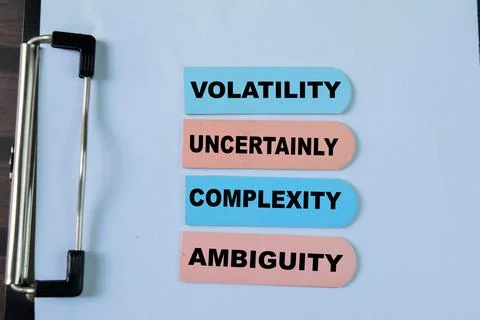 Concept of Volatility, Uncertainly, Complexity, Ambiguity Fotos de archivo