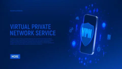 Concept of VPN Service in smartphone Stock Illustration