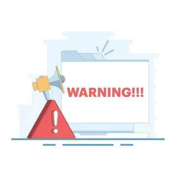 Concept of warning system, notification in case of danger and error. Stock-Illustration