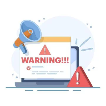 Concept of warning system, notification in case of danger and error. Stock-Illustration