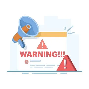 Concept of warning system, notification in case of danger and error. Stock-Illustration