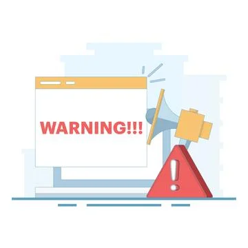 Concept of warning system, notification in case of danger and error. Stock-Illustration