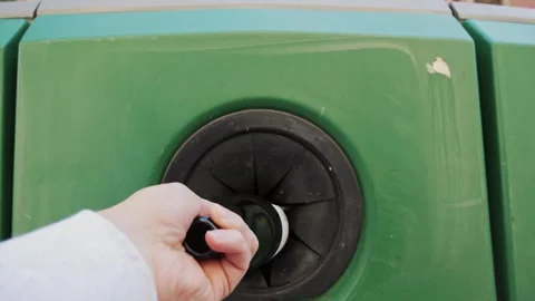Concept of waste sorting, recycling, and reuse, separate garbage disposal Stock Footage 327845711