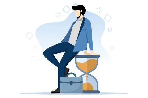 Concept of wasting time waiting and never starting a new business Stock Illustration