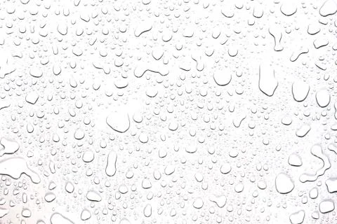The concept of water drops on a white background Stock Photos