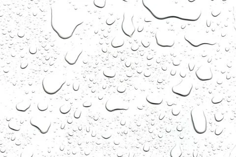 The concept of water drops on a white background Stock Photos