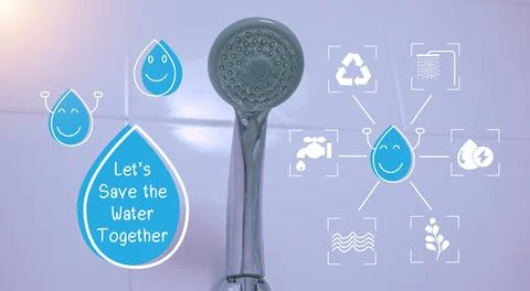 Concept : Water saving. Water drop icon and message help save water for the.. Photos