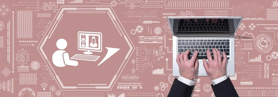 Concept of web conference Stock Photos