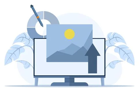 Concept of web Design, ui ux and programmer with computer. Stock-Illustration