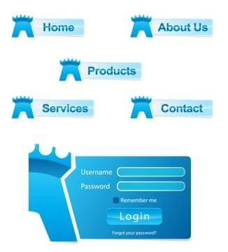 Concept web elements set for security business 스톡 일러스트