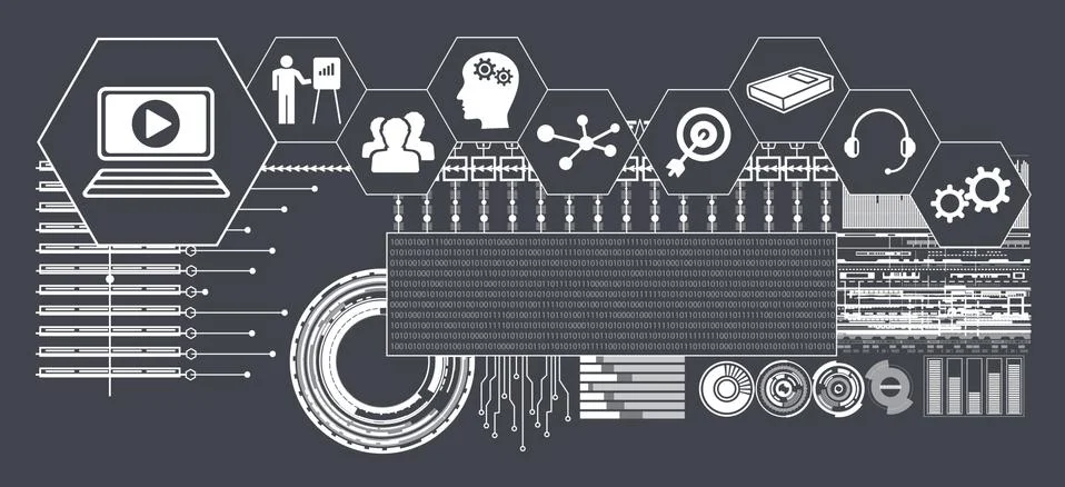 Concept of webinar Stock Illustration