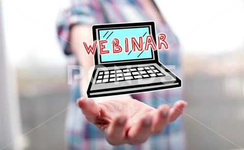 Concept of webinar Stock Photos