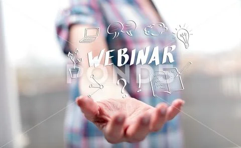 Concept of webinar Stock Photos