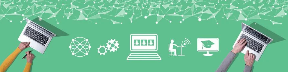 Concept of webinar Stock Photos
