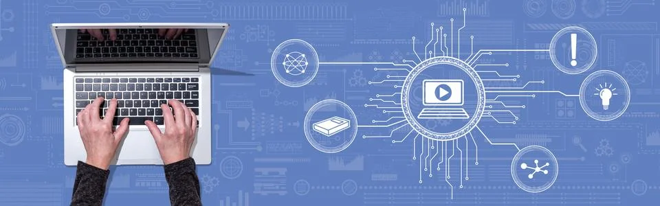 Concept of webinar Stock Photos