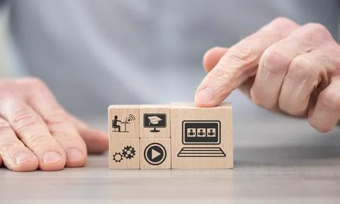 Concept of webinar Stock Photos