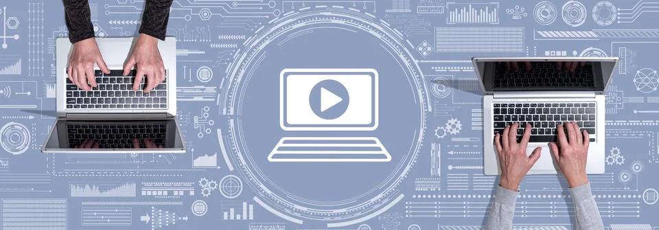 Concept of webinar Stock Photos
