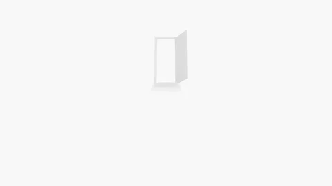 The concept of a white door with access to freedom. Stock Footage 197592707