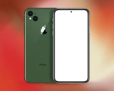 Concept of white screen smartphone with blank interface. Modern smart phone on Stock Illustration