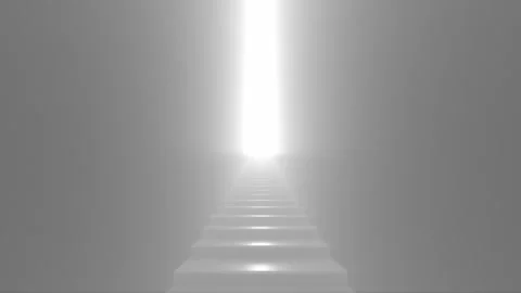 The concept of a white staircase among white walls and a path to freedom. Video stock 242286436