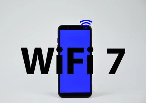 Concept Wi-Fi 7 Next Generation Networking Communication,high speed communi.. Stock Illustration
